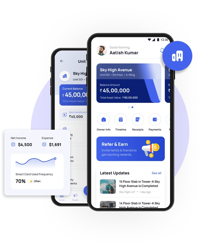 Buildesk real estate ERP dashboard for Dubai developers