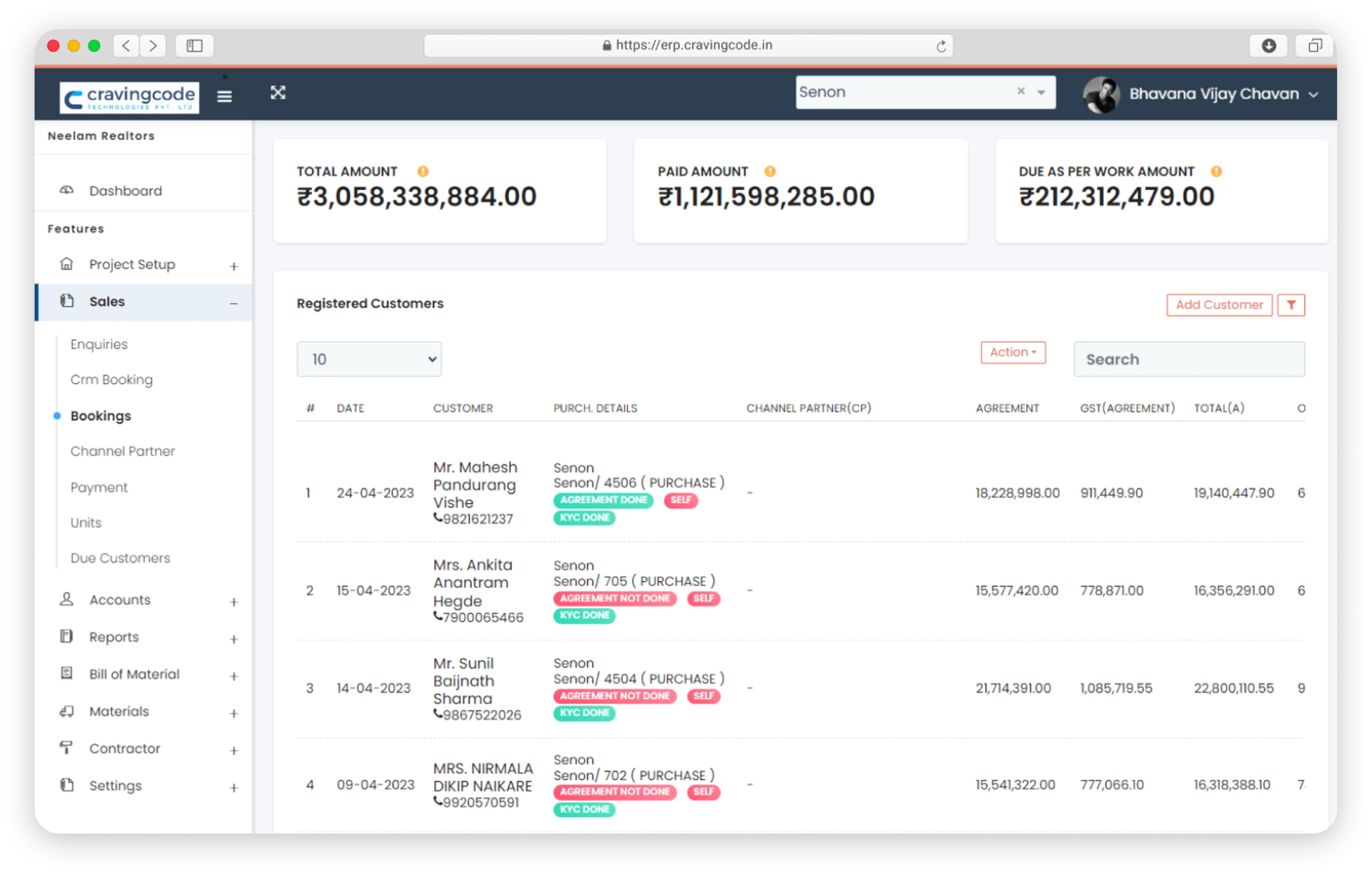 Buildesk real estate ERP dashboard for Dubai developers